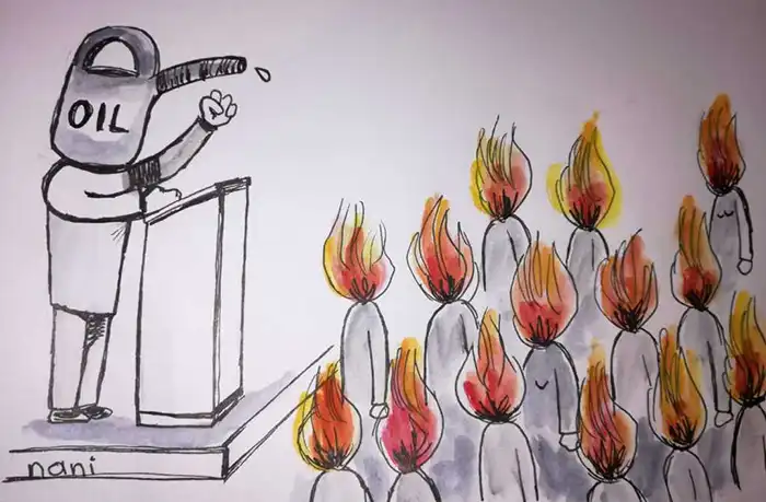Caricatura de Nani sobre el debate de la CDI 2018 para Enlace Judío