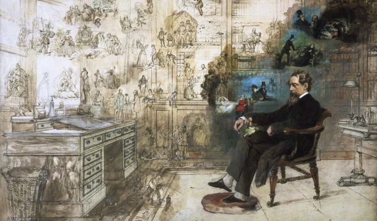 El cuadro Sueño de Dickens muestra al escritor imaginando historias